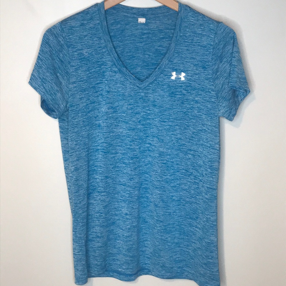 Under Armour Heat Gear Blue & Gray V neck top M